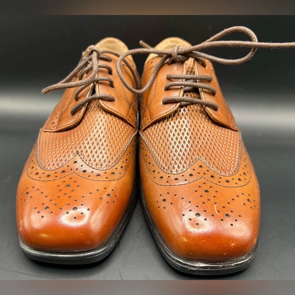 Florsheim- Classic Brown Leather‎ Kids Dress Shoes, Size:1